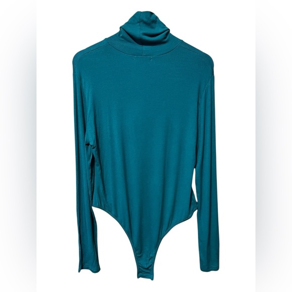 🟣REORIA Double Layer Ribbed Turtleneck Bodysuit Hunter Green– Size 2XL - Picture 2 of 6